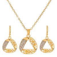 Fashion Heart Shape Butterfly Copper Gold Plated Silver Plated Inlay Zircon Necklace 1 Set sku image 7