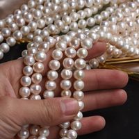 8mm Punch Natural Freshwater Pearl Wholesale Semi-finished Necklace Scattered Beads With Growth Pattern Walking Factory Direct Sales main image 1