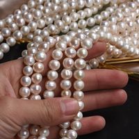 8mm Punch Natural Freshwater Pearl Wholesale Semi-finished Necklace Scattered Beads With Growth Pattern Walking Factory Direct Sales main image 6