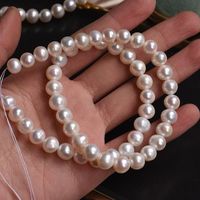 8mm Punch Natural Freshwater Pearl Wholesale Semi-finished Necklace Scattered Beads With Growth Pattern Walking Factory Direct Sales sku image 1