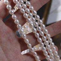 Retro Solid Color Natural Freshwater Pearl Beaded Necklace 1 Piece main image 1