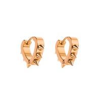 Fashion U Shape Heart Shape Titanium Steel Plating Diamond Rhinestones Hoop Earrings Drop Earrings 1 Pair main image 4
