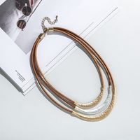 1 Piece Simple Style Round Alloy Plating Women's Layered Necklaces main image 3