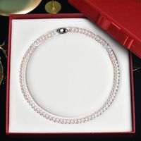 Chinoiserie Round Pearl Beaded Necklace 1 Set sku image 1