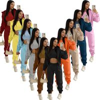 Frau Mode Einfarbig Baumwollmischung Hosen-sets main image 5