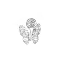 Fashion Wings Butterfly Copper Plating Artificial Diamond Zircon Ear Clips 1 Piece sku image 8