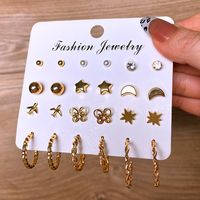 1 Set Fashion Heart Shape Butterfly Alloy Plating Artificial Pearls Women's Earrings sku image 9