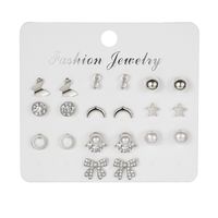 1 Set Fashion Heart Shape Butterfly Alloy Plating Artificial Pearls Women's Earrings sku image 6