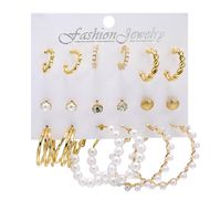 1 Set Fashion Heart Shape Butterfly Alloy Plating Artificial Pearls Women's Earrings sku image 8