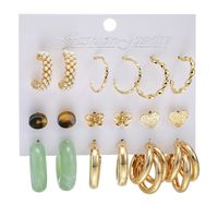 1 Set Fashion Heart Shape Butterfly Alloy Plating Artificial Pearls Women's Earrings sku image 13