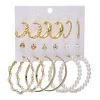 1 Set Fashion Heart Shape Butterfly Alloy Plating Artificial Pearls Women's Earrings sku image 19