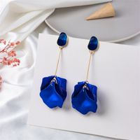 1 Pair Casual Simple Style Petal Stoving Varnish Arylic Drop Earrings sku image 8