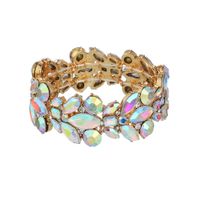 Européen Et Américain Rétro Personnalisé Ab Couleur Élastique Bracelet Style Ethnique Alliage Verre Bracelet Bijoux De Mariée En Gros sku image 1