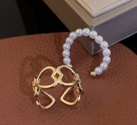 Fashion Heart Shape Flower Bow Knot Copper Zircon Open Ring In Bulk main image 2