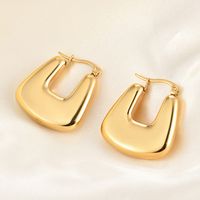 1 Paar Retro Einfarbig Titan Stahl Ohrringe sku image 2