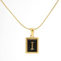 Simple Style Letter Stainless Steel Titanium Steel Enamel Chain Pendant Necklace 1 Piece main image 3