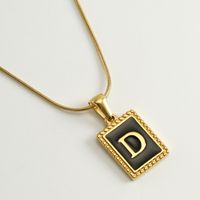 Simple Style Letter Stainless Steel Titanium Steel Enamel Chain Pendant Necklace 1 Piece sku image 4