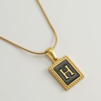 Simple Style Letter Stainless Steel Titanium Steel Enamel Chain Pendant Necklace 1 Piece sku image 8