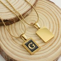 Simple Style Letter Stainless Steel Titanium Steel Enamel Chain Pendant Necklace 1 Piece main image 2