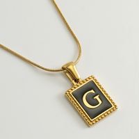 Simple Style Letter Stainless Steel Titanium Steel Enamel Chain Pendant Necklace 1 Piece sku image 7