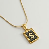 Simple Style Letter Stainless Steel Titanium Steel Enamel Chain Pendant Necklace 1 Piece sku image 19