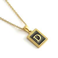 Simple Style Letter Stainless Steel Titanium Steel Enamel Pendant Necklace 1 Piece sku image 4