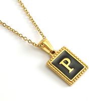 Simple Style Letter Stainless Steel Titanium Steel Enamel Pendant Necklace 1 Piece sku image 16