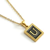 Simple Style Letter Stainless Steel Titanium Steel Enamel Pendant Necklace 1 Piece sku image 21