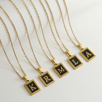 Simple Style Letter Stainless Steel Titanium Steel Enamel Pendant Necklace 1 Piece main image 1