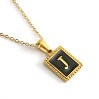 Simple Style Letter Stainless Steel Titanium Steel Enamel Pendant Necklace 1 Piece sku image 10