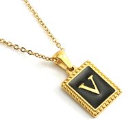 Simple Style Letter Stainless Steel Titanium Steel Enamel Pendant Necklace 1 Piece sku image 22