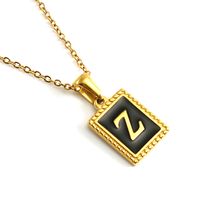 Simple Style Letter Stainless Steel Titanium Steel Enamel Pendant Necklace 1 Piece sku image 26