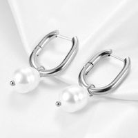 1 Pair Fashion Solid Color Plating Stainless Steel Gold Plated Hoop Earrings sku image 1
