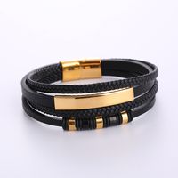 1 Piece Retro Stainless Steel Plating 18k Gold Plated Men's Bracelets main image 6