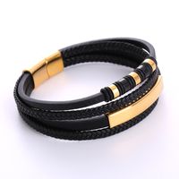 1 Piece Retro Stainless Steel Plating 18k Gold Plated Men's Bracelets main image 1