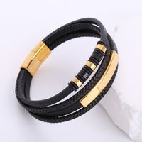 1 Piece Retro Stainless Steel Plating 18k Gold Plated Men's Bracelets main image 3