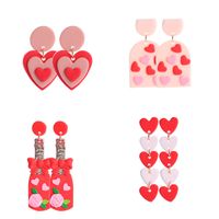 1 Pair Sweet Heart Shape Soft Clay Plating Women's Drop Earrings main image 4