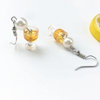 1 Pair Novelty Wine Glass Imitation Pearl Plastic Resin Women's Earrings sku image 3