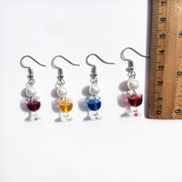 1 Pair Novelty Wine Glass Imitation Pearl Plastic Resin Women's Earrings main image 4