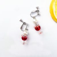 1 Pair Novelty Wine Glass Imitation Pearl Plastic Resin Women's Earrings sku image 5