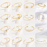 Simple Style Heart Shape Eye Copper Plating Artificial Pearls Zircon Bangle 1 Piece main image 1