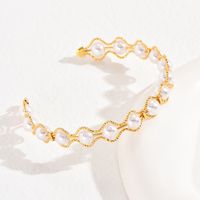 Style Simple Forme De Cœur Œil Le Cuivre Placage Perles Artificielles Zircon Bracelet 1 Pièce sku image 14