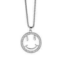 Fashion Animal Round Square Stainless Steel Alloy Inlay Rhinestones Pearl Unisex Pendant Necklace sku image 28