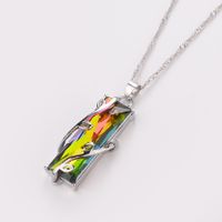 Fashion Square Leaves Alloy Inlay Crystal Women's Pendant Necklace main image 4