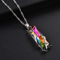 Fashion Square Leaves Alloy Inlay Crystal Women's Pendant Necklace main image 1