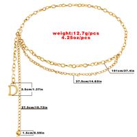 1 Piece Ins Style Letter Solid Color Metal Plating Women's Waist Chain main image 4