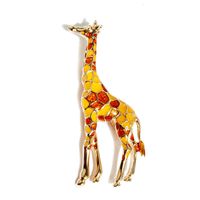 Retro Giraffe Alloy Unisex Brooches sku image 1