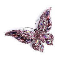 Rétro Papillon Alliage Incruster Diamant Artificiel Cristal Femmes Broches main image 3