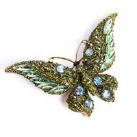 Retro Butterfly Alloy Inlay Artificial Diamond Crystal Women's Brooches main image 4