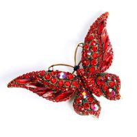 Retro Butterfly Alloy Inlay Artificial Diamond Crystal Women's Brooches sku image 1